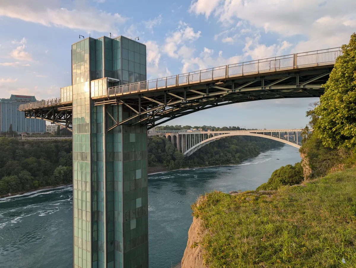 The Prospect Point Observation Tower over the Niagara River gorge on a Niagara Falls tour from NYC, New York